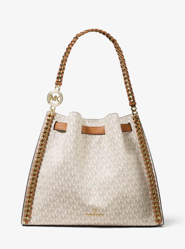 Damske Taška Cez Rameno Michael Kors Mina Large Logo Hnedožltý Hnede - Kabelky Michael Kors Slevy | JLEYZ-3792